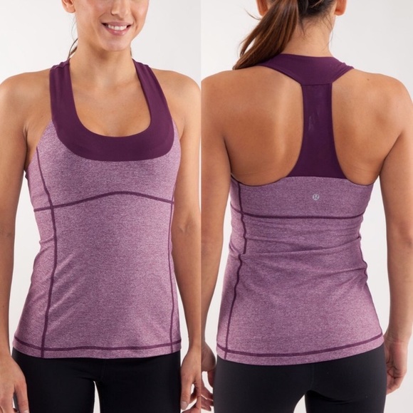 LULULEMON Heathered Plum Scoop Neck‎ Tank / 6 - Picture 1 of 5